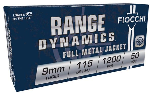 Fiocchi 9AP 9mm Luger Range Dynamics Handgun Ammo - 115 Grain | FMJ | 1200 fps | 50/Ct