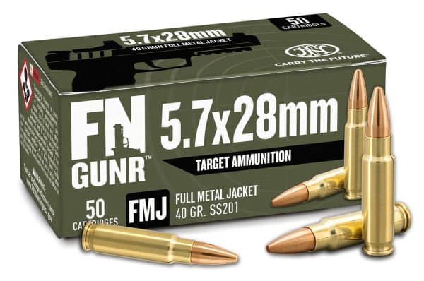 FN 10700032 GUNR 5.7x28mm Handgun Ammo - 40 Grain | FMJ | 1700 fps | 50/Ct