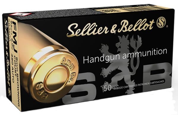 Sellier & Bellot .380 Auto Handgun Ammo - 92 Grain | FMJ | 955 fps | 50/Ct | No Tax Outside Texas