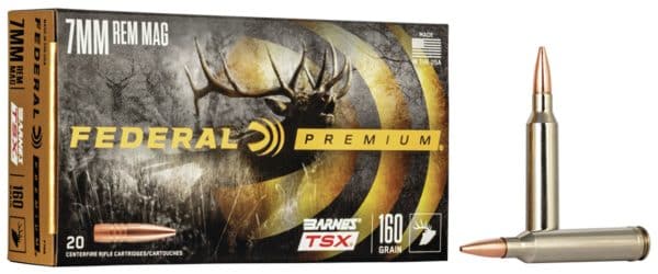 Federal P7RN Premium 7mm Rem Mag - 160 Grain - 160 Grain | Barnes - TSX | 20/CT