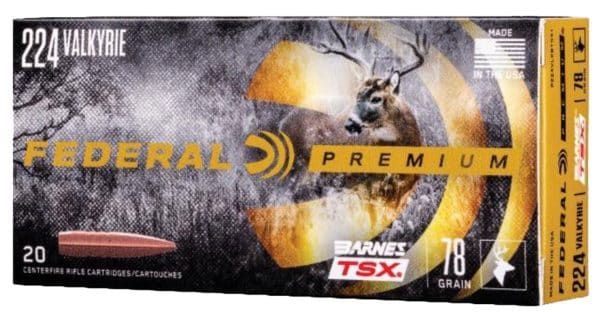 Federal Premium .224 Valkyrie - 78 Grain | Barnes TSX | 20/Ct