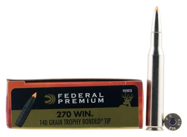 Federal Premium .270 Win - 140 Grain | Trophy Bonded Tip | 20/CT | Flat Rate Weight Based Shipping | No Tax Outside Texas - Image 2