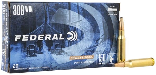 Federal Power-Shok .308 Win - 150 Grain | JSP | 20/CT | Flat Rate Weight Based Shipping | No Tax Outside Texas