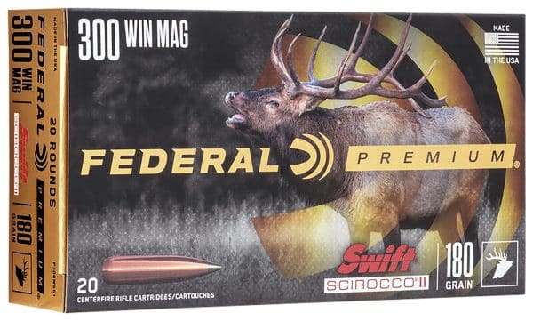 Federal Premium .300 Win Mag - 180 grain | Swift Scirocco II | 20/Ct