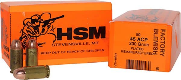 HSM Training 45 ACP - 230 Grain | FMJ | 50/CT | Flat Rate Ship | No Tax Outside Texas