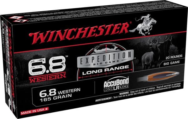 Winchester Expedition Big Game Long Range 6.8 Western - 165 Grain | Nosler Accubond | 20/CT