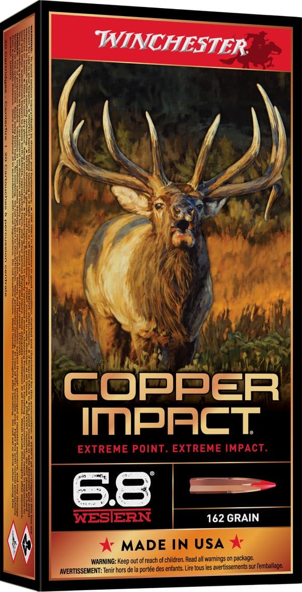 Winchester Copper Impact 6.8 Western - 162 Grain | Copper Extreme Point - Lead Free | 20/CT