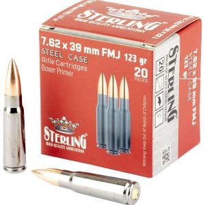 Sterling 762X39mm - 123 Grain | FMJ | 20/Ct | Flat Rate Shipping