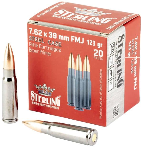 Sterling 762X39mm - 123 Grain | FMJ | 20/Ct | Flat Rate Shipping